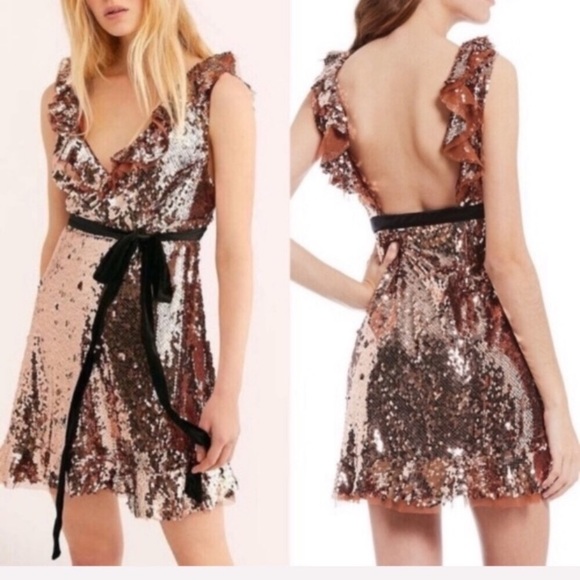 Free People NWOT Siren Sequin Dress In Tribeca 6 - Picture 3 of 8